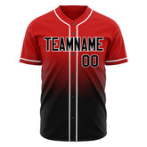 Custom Gradient Red Baseball Jersey Full Button Down Fans Special Edition Authentic Shirt